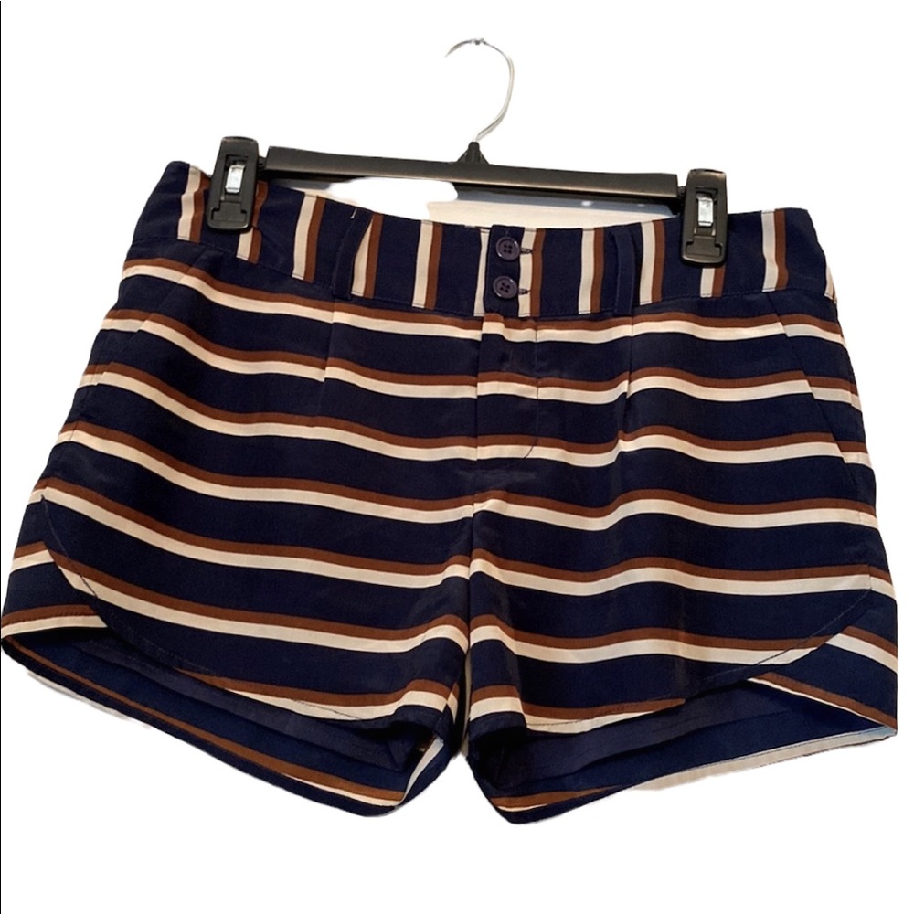 THML Striped Navy and Cream Dressy Shorts